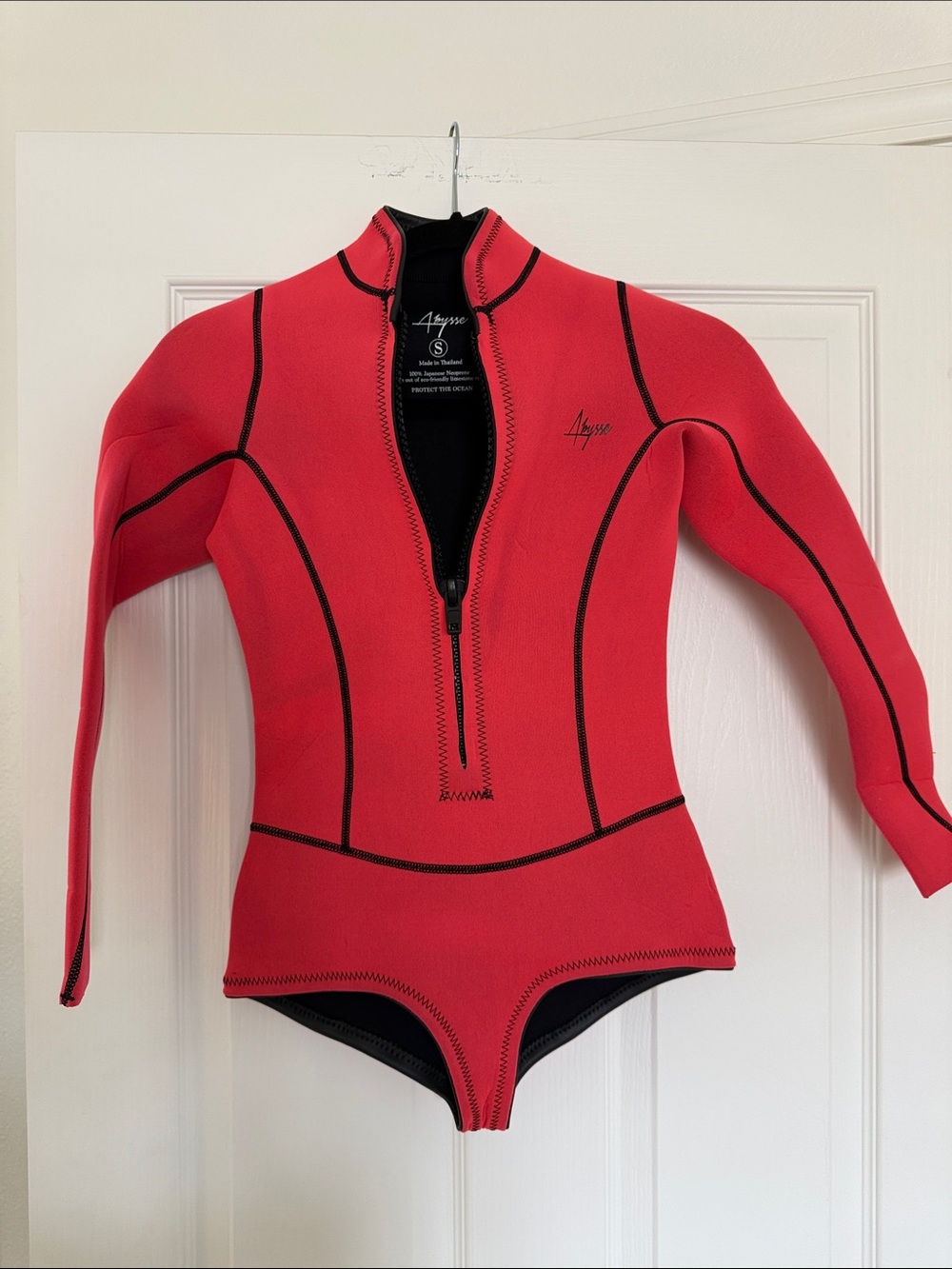 Abysse Red Long-Sleeve Neoprene Surf Suit